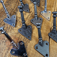 Antique Iron,RAF,Chrome Coat Hooks 