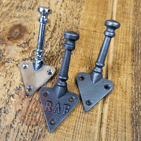 Antique Iron,RAF,Chrome Coat Hooks 