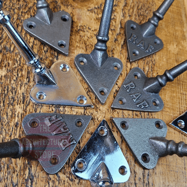 Antique Iron,RAF,Chrome Coat Hooks 