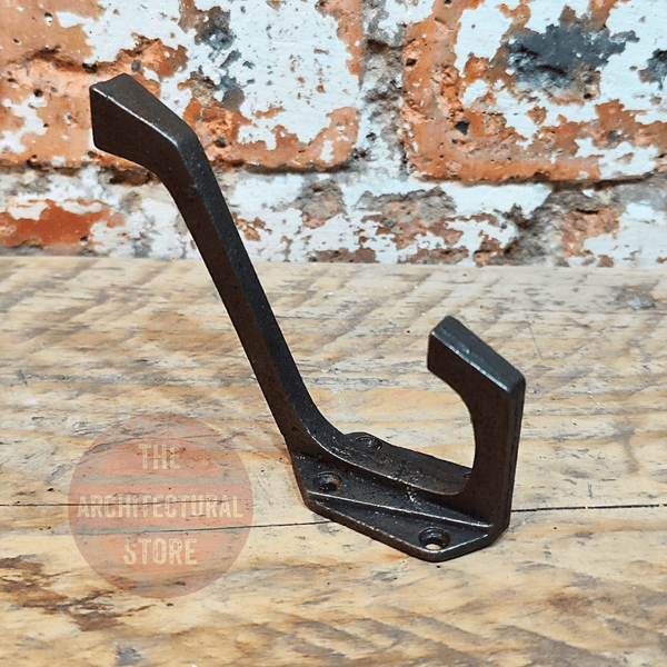 Art Deco Cast Iron Double Coat Hook 100mm x 85mm Standout