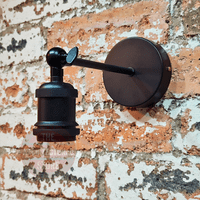 Black Adjustable E27 Wall Light 200mm
