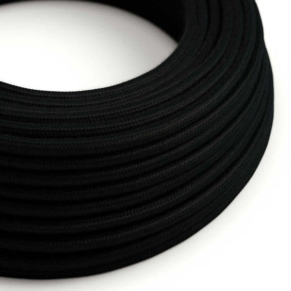 Black Cotton 3 Core Electrical Cable