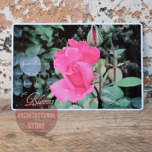 Blooming Flower Metal Sign