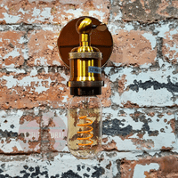 Brass Adjustable E27 Wall Light 200mm