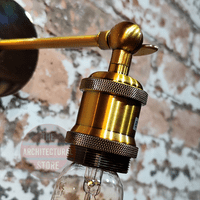 Brass Adjustable E27 Wall Light 200mm