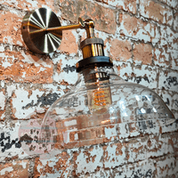 Brass Wall Light With Glass Shade