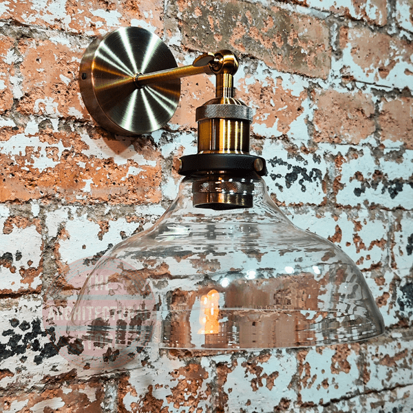 Brass Wall Light With Glass Shade