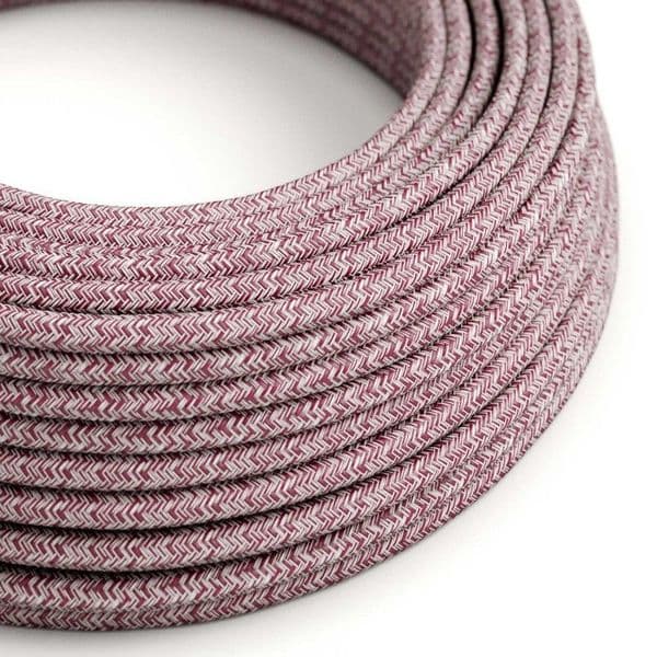 Burgundy Tweed Cotton 3 Core Electrical Cable