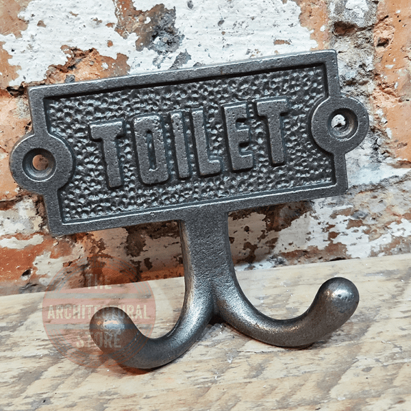 Cast Iron Toilet Double Towel Robe Hook