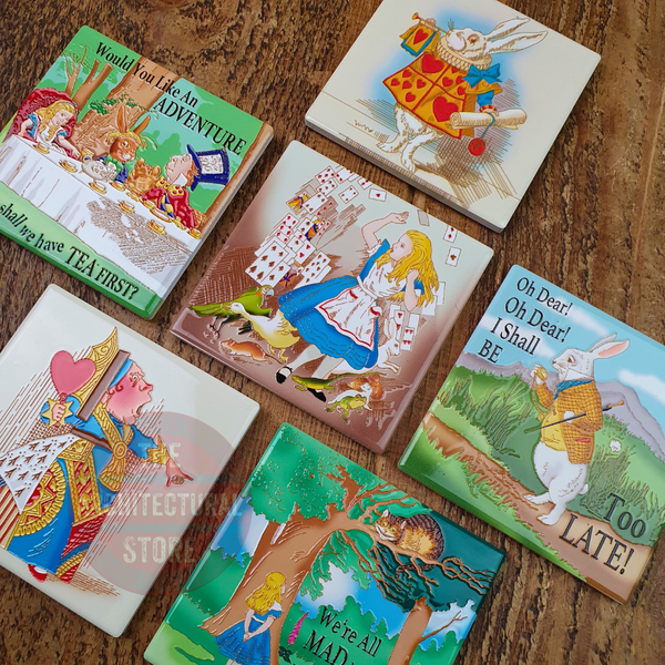 Ceramic Alice In Wonderland Coasters