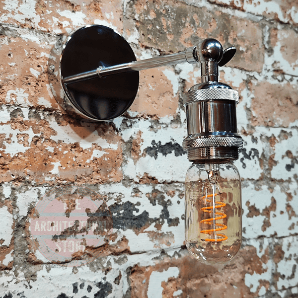 Chrome Adjustable E27 Wall Light 200mm
