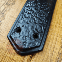 Classic Sprung Lever Door Handle On Antique Black Decorative Backplate