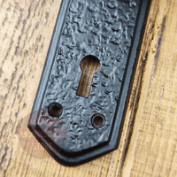 Curled Scroll Sprung Lever Door Handle On Antique Black  Lock Plate