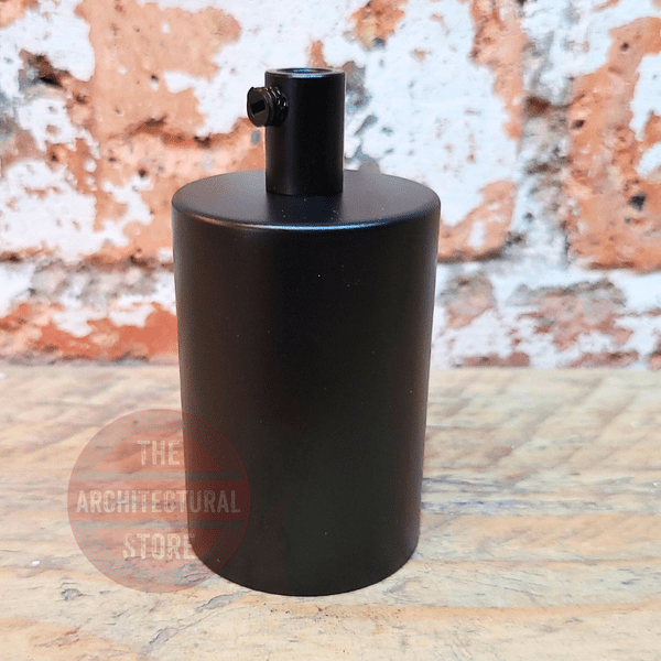 Cylindrical Black E27 Bulb Holder