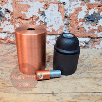 Cylindrical Brushed Copper E27 Bulb Holder