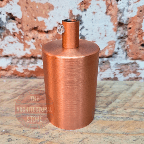 Cylindrical Brushed Copper E27 Bulb Holder