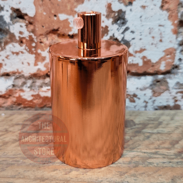 Cylindrical Polished Copper E27 Bulb Holder