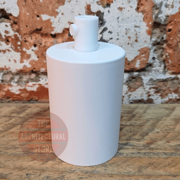 Cylindrical White E27 Bulb Holder