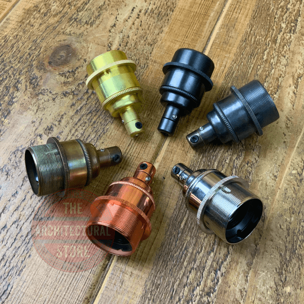 E27 Bulb Holders + 1 Shade Ring Brass, Antique Brass, Copper, Old English, Bronze, Nickel