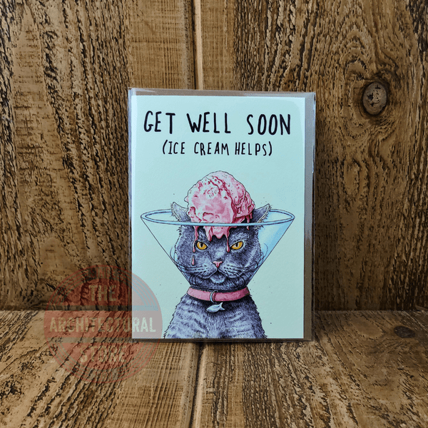 Get Well Soon (Ice Cream Helps) Birthday / Greetings Cards