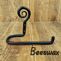 Hand Forged Curly Tail Toilet Roll Holders Beeswax & Antique Iron