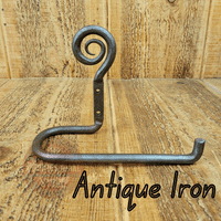 Hand Forged Curly Tail Toilet Roll Holders Beeswax & Antique Iron