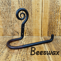 Hand Forged Curly Tail Toilet Roll Holders Beeswax & Antique Iron
