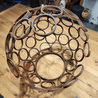 Handmade Pre Rusted Steel Ring Open Fronted Garden Globe