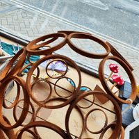 Handmade Pre Rusted Steel Ring Open Fronted Garden Globe