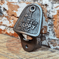 Happy Hour Cast Iron Bottle Opener Wall Mounted