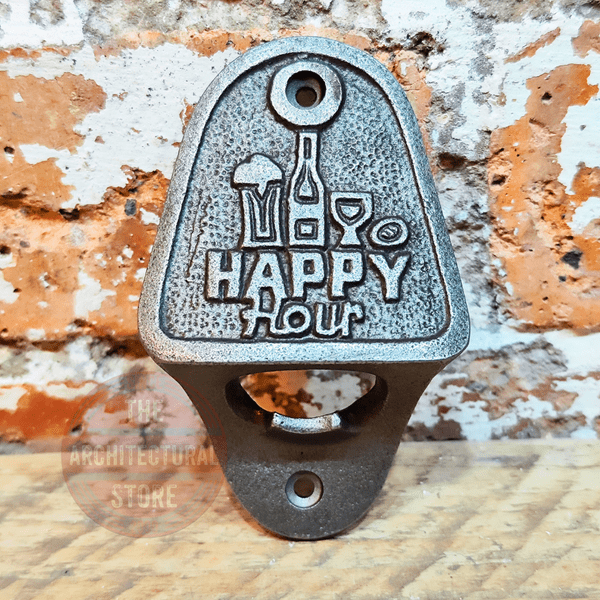 Happy Hour Cast Iron Bottle Opener Wall Mounted