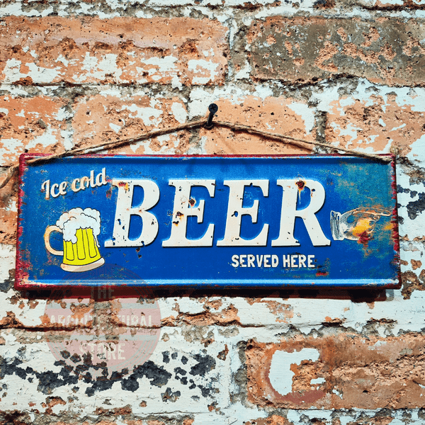 Ice Cold Beer Metal Bar Sign For Home Bar