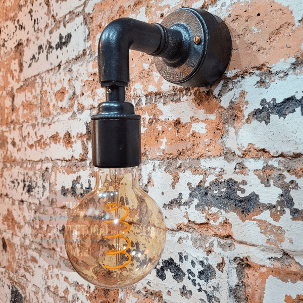 Industrial Antique Iron Angled Wall Light