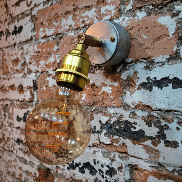Industrial Galvanised E27 Swivel Wall Light