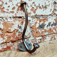 Large Shell Tipped Double Coat Hook 150mm 6