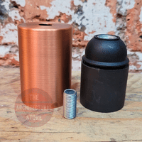 M10 Cylindrical Brushed Copper E27 Bulb Holder
