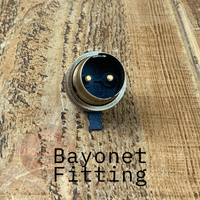 M10 Switched Bayonet Bulb Holder B22 Antique Brass, Nickel, Bronze,