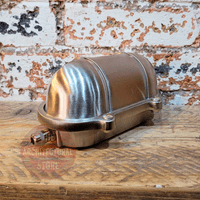 Nickel On Brass Outdoor Bulkhead Light With Cover