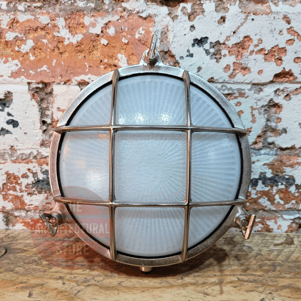 Nickel On Brass Round Outdoor Bulkhead