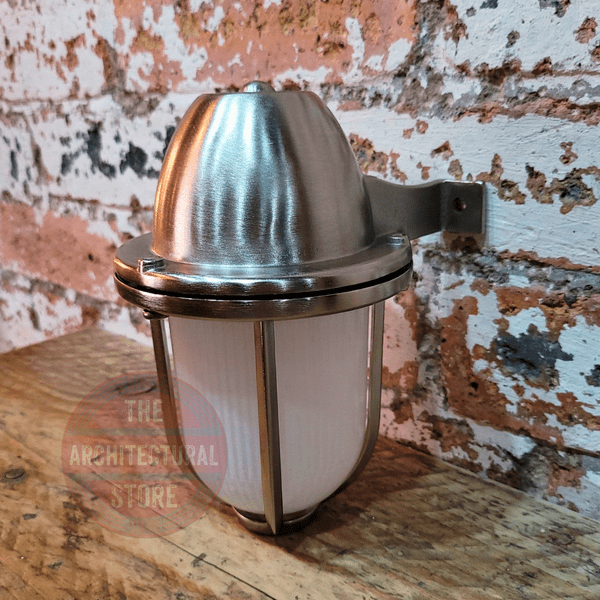 Nickel On Brass Wall Mounted Bulkhead Light