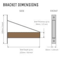 Pair Of Black Suspense Shelf Brackets