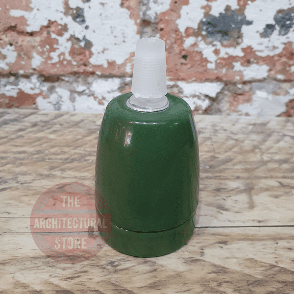 Porcelain E27 Bulb Holder Green