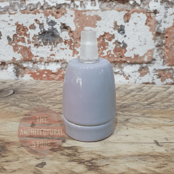 Porcelain E27 Bulb Holder Grey