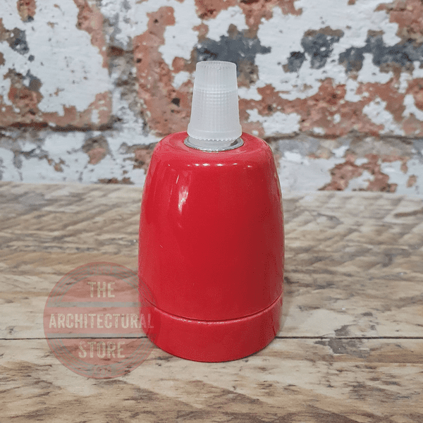 Porcelain E27 Bulb Holder Red