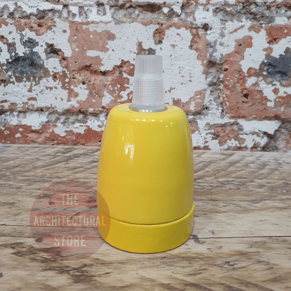 Porcelain E27 Bulb Holder Yellow