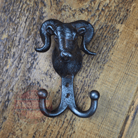 Rams Head Double Coat Hook