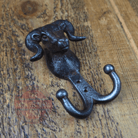 Rams Head Double Coat Hook