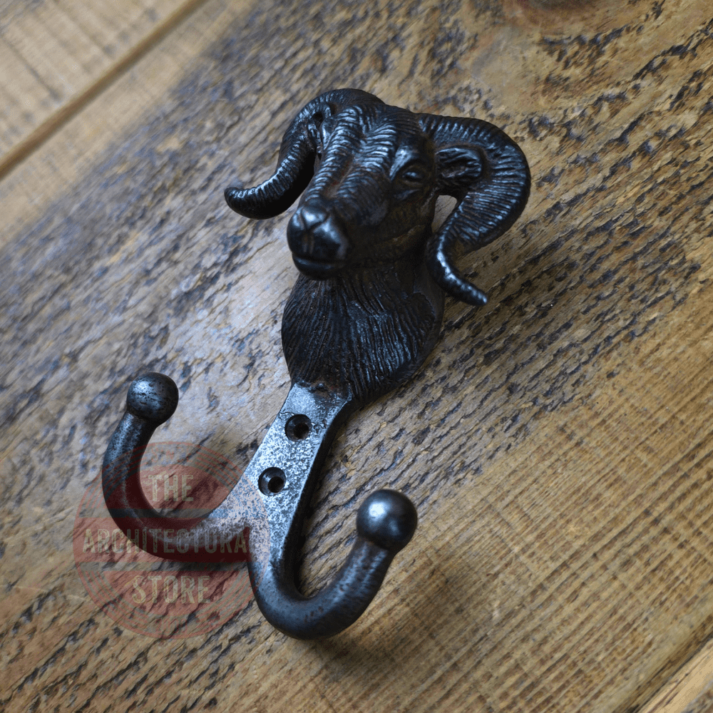 Rams Head Double Coat Hook