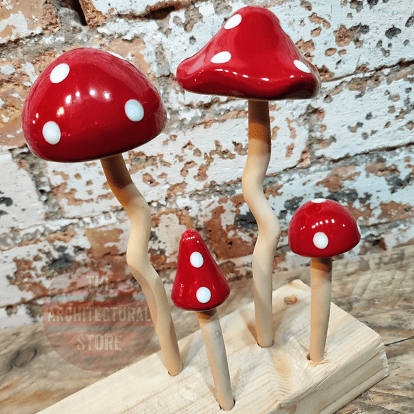 1341 Toadstool Red Ceramic Toadstools