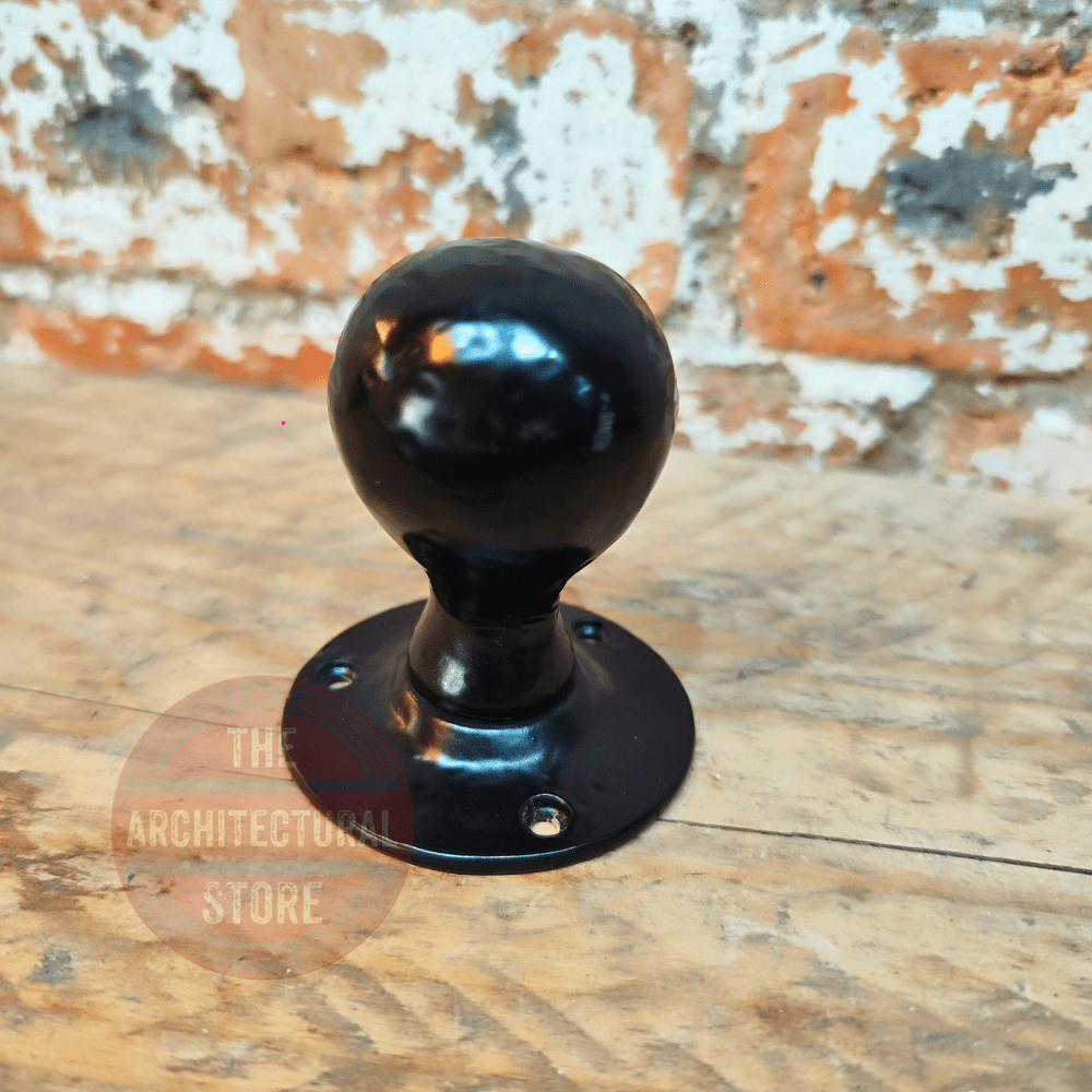 Round Mortice Door Knob In Antique Black